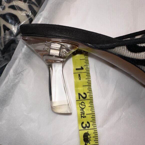 Neous Electra 65mm Mules Slides Heels Black Velvet Cream Mesh Clear Heel 36.5 - Picture 16 of 16